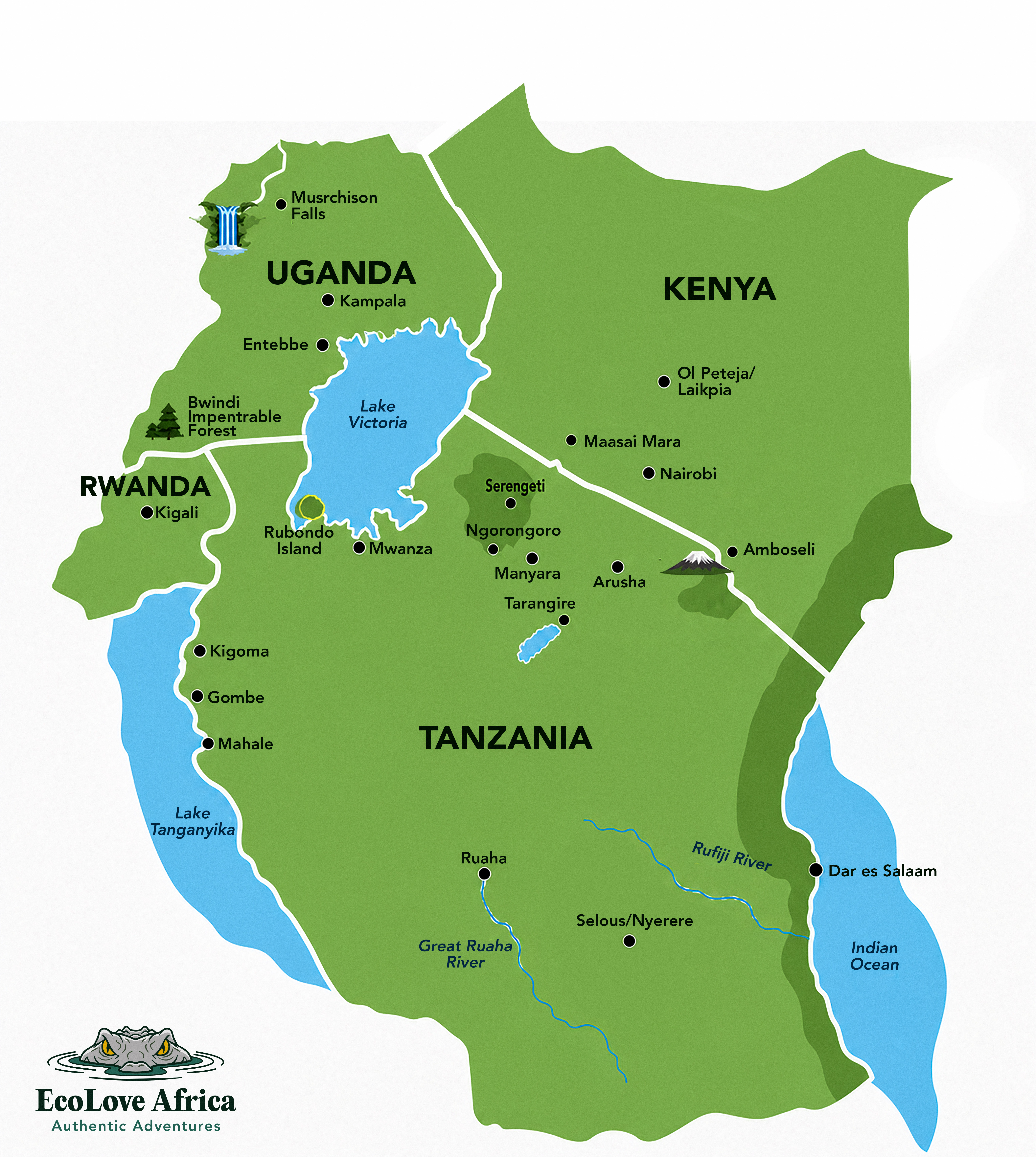 Ecolove Africa safari route map